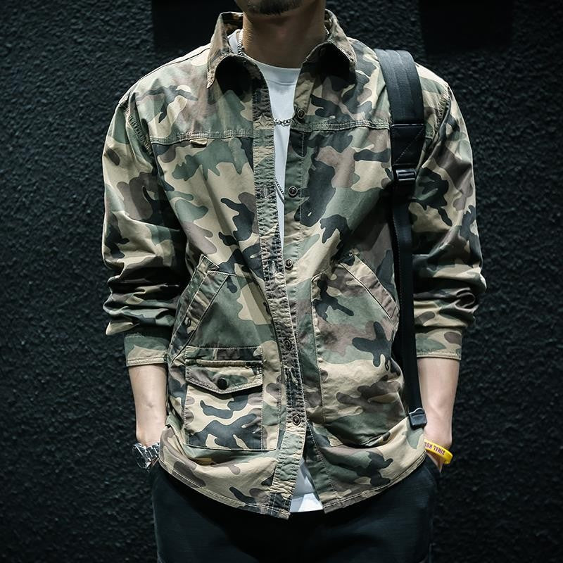 Long Sleeve Tooling Shirt Jacket Men