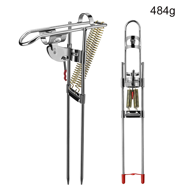 Pet Outdoor Stainless Steel Automatic Spring Fishing Rod Holder Bracket
