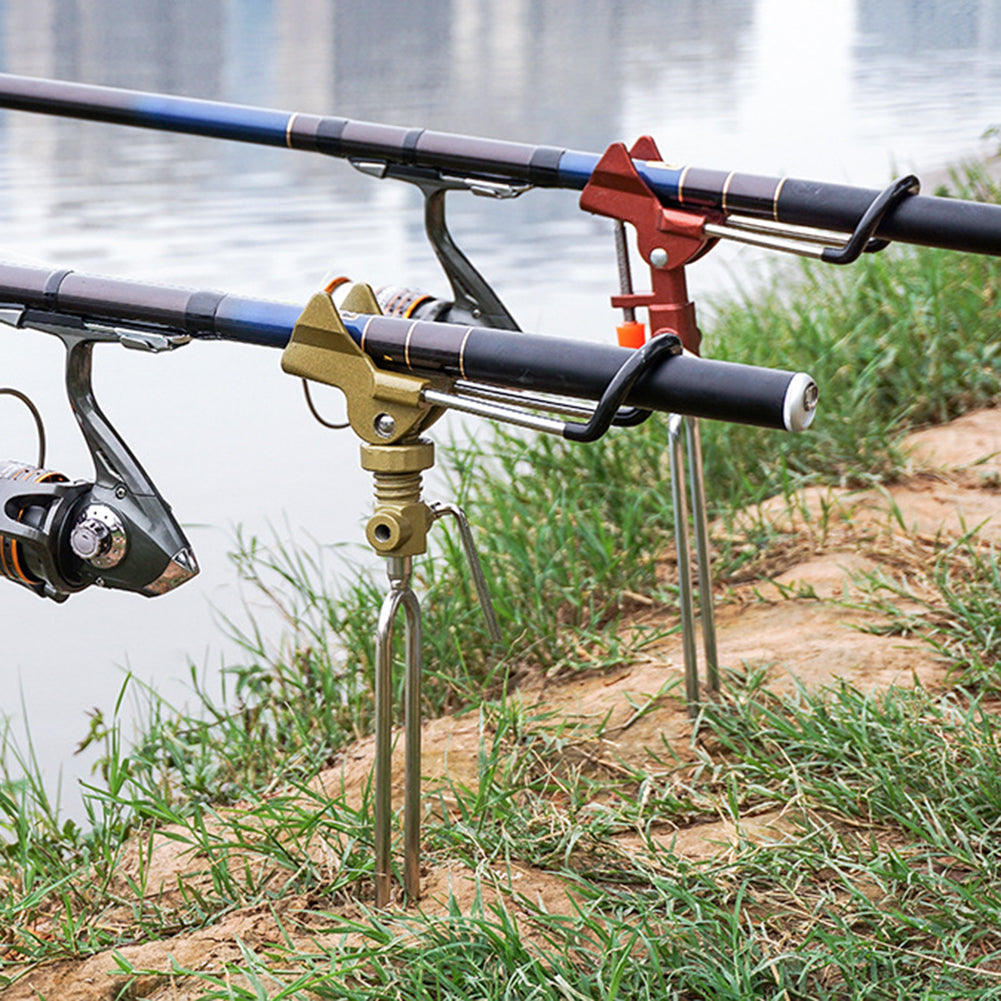 Pet Outdoor Stainless Steel Automatic Spring Fishing Rod Holder Bracket