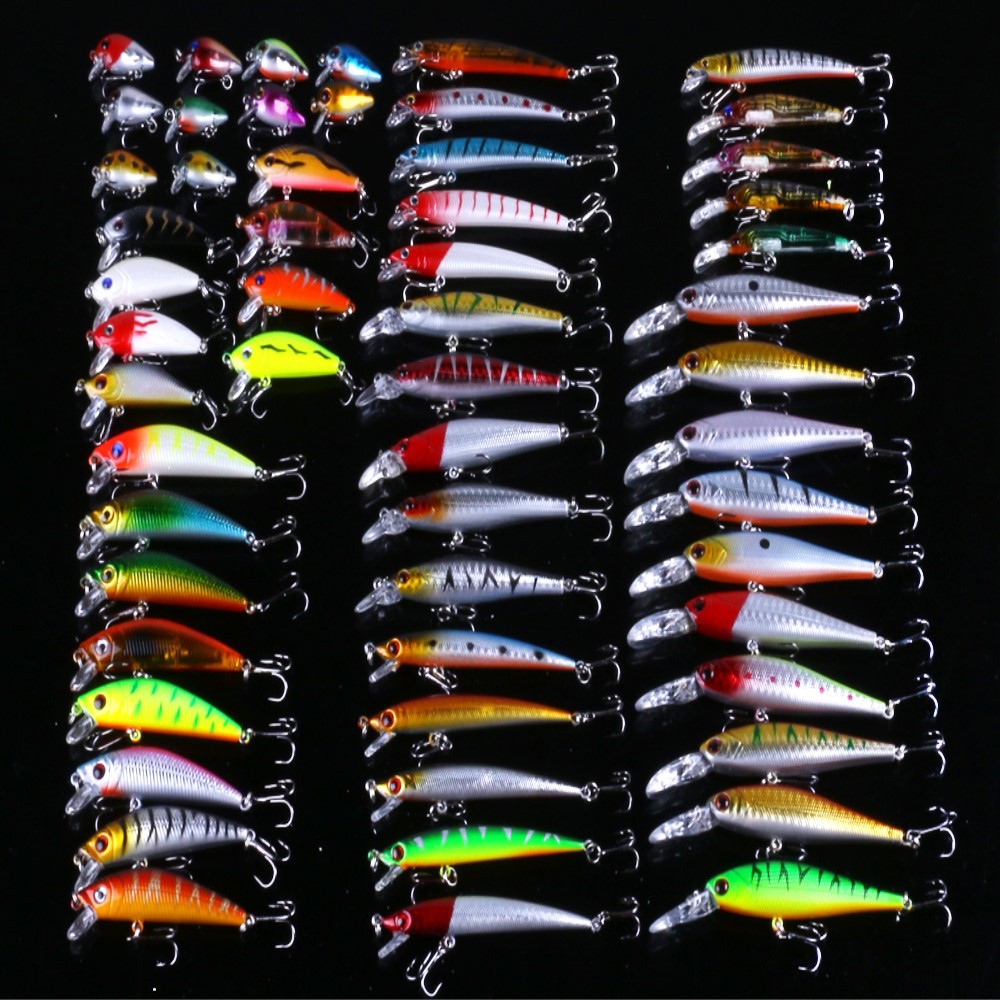 Pet Outdoor 56 Piece Fishing Lure Bait Kit Set