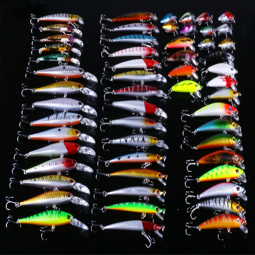 Pet Outdoor 56 Piece Fishing Lure Bait Kit Set