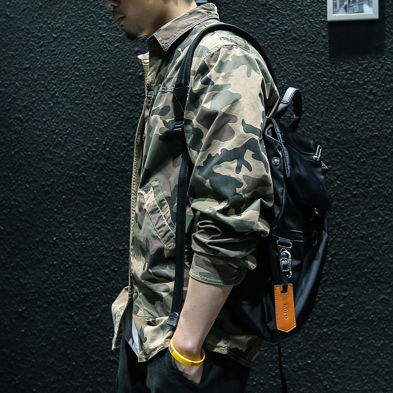 Long Sleeve Tooling Shirt Jacket Men