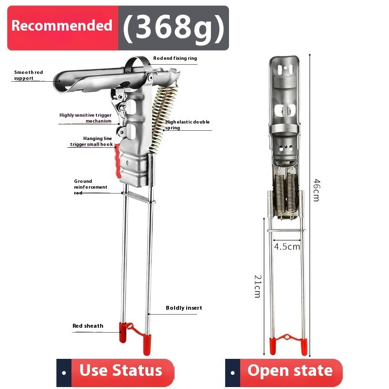 Pet Outdoor Stainless Steel Automatic Spring Fishing Rod Holder Bracket
