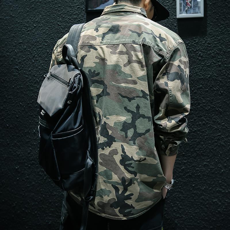 Long Sleeve Tooling Shirt Jacket Men