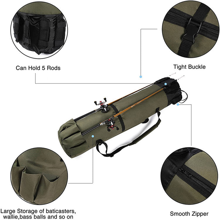 Pet Outdoor Cylindrical Multifunctional Fishing Rod Storage Bag