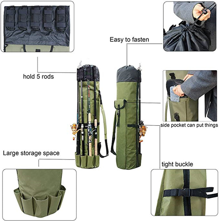 Pet Outdoor Cylindrical Multifunctional Fishing Rod Storage Bag