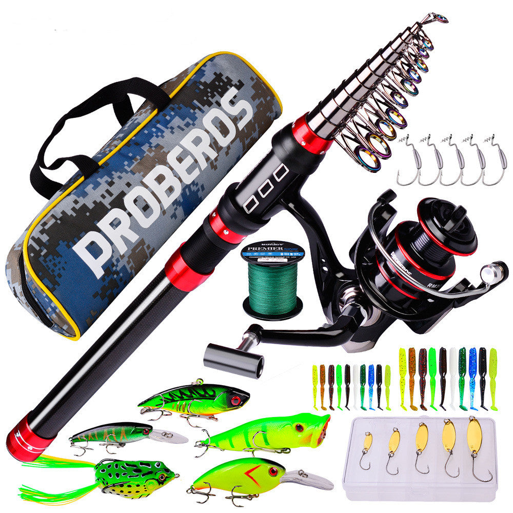 Pet Outdoor Long Cast Fishing Rod Reel Line Bag Combo Set
