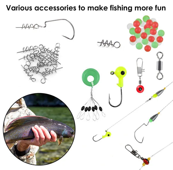 Pet Outdoor 188 Piece Fishing Accessory Kit Portable Set