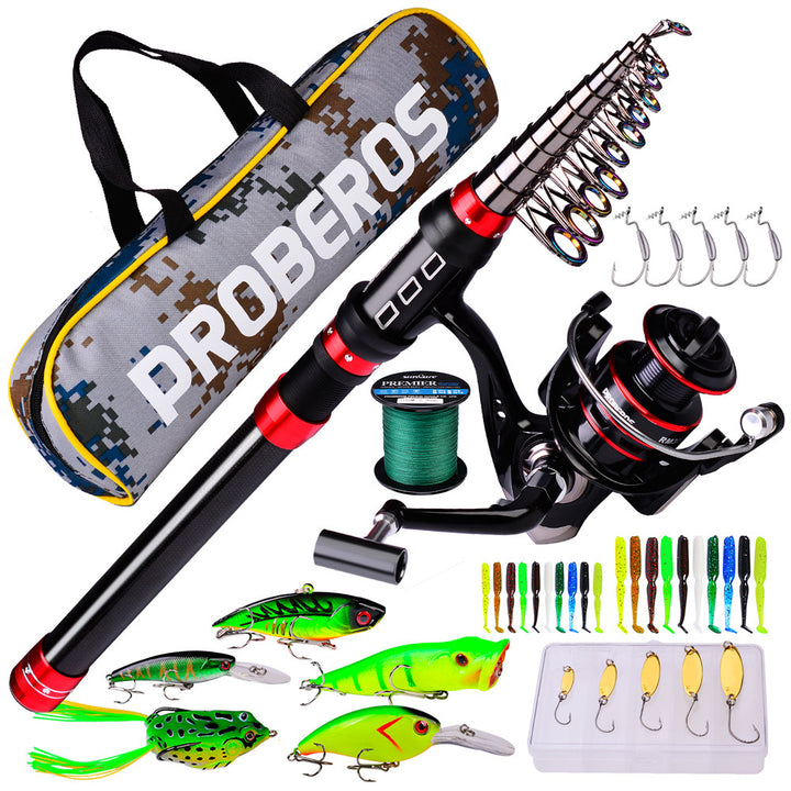 Pet Outdoor Long Cast Fishing Rod Reel Line Bag Combo Set