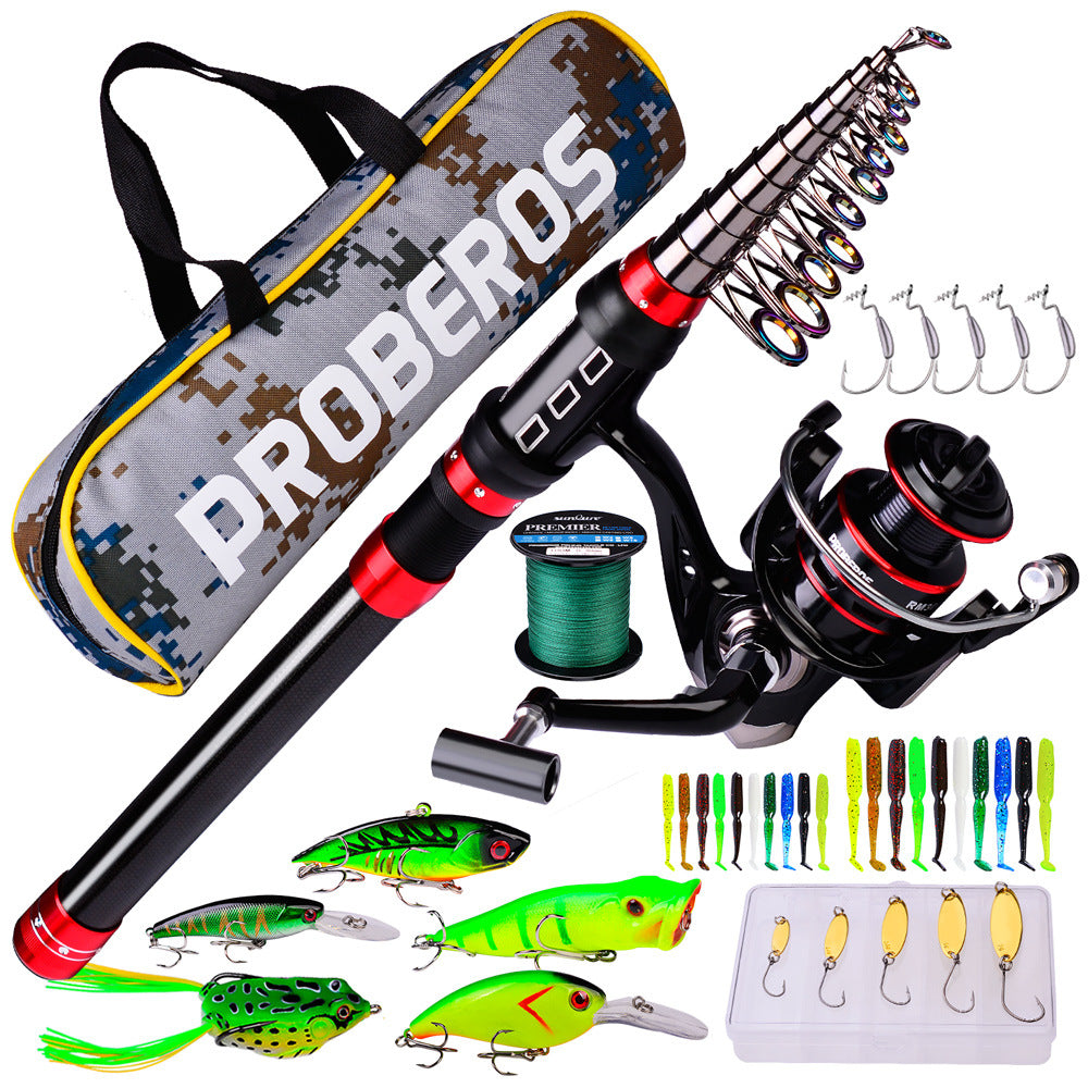 Pet Outdoor Long Cast Fishing Rod Reel Line Bag Combo Set